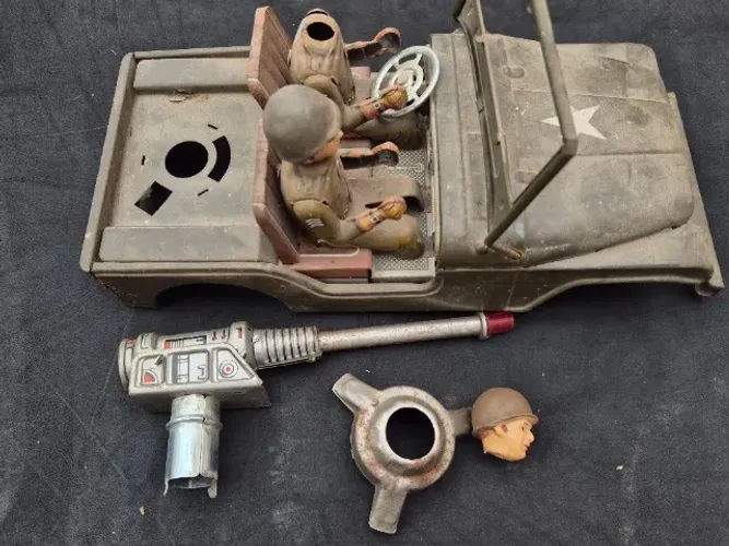 Brinquedo Antigo Japonês 1960 T. N. Nomura Jeep Militar