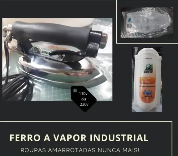 Ferro a vapor industrial com reservatório novo no Barreto, Niterói
