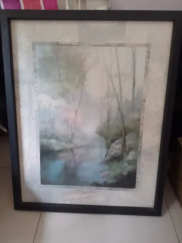 Quadro decorativo paisagem com moldura