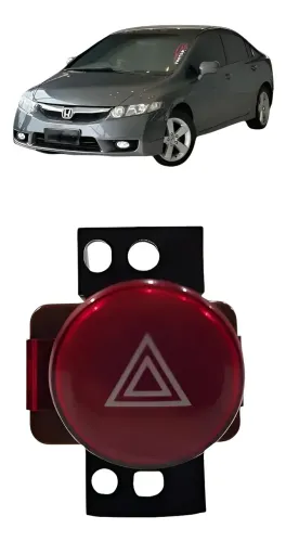 Botao Pisca Alerta Honda New Civic 2007 2009 2011 M30935 Preto 