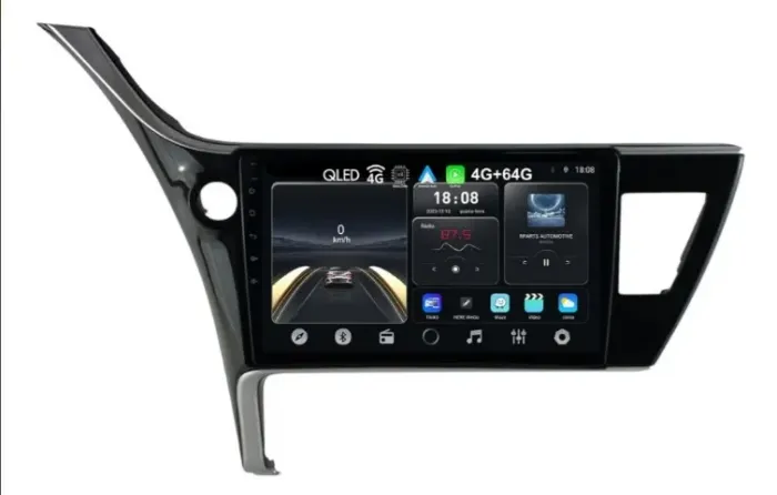 Central Multimídia Octacore 10 Pol. 4Gb/64Gb 4G Carplay e A. Auto Corolla 2017 a 2019