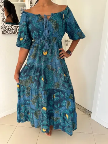 Vestido Longo FARM Azul