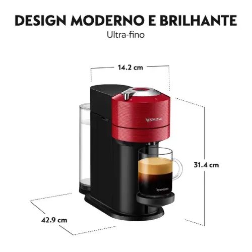 Máquina de café Vertuo Pop Vermelha Acqua 110V - Nespresso