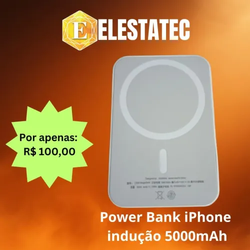 Power Bank iPhone Indução 5000mAh - Elestatatec