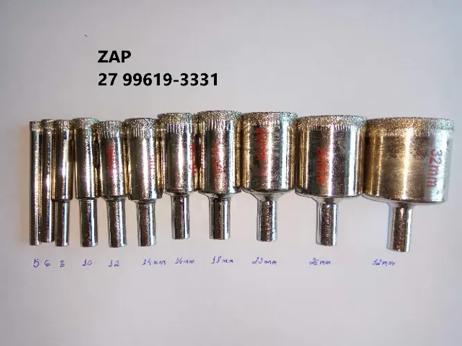  Broca Copo Diamantada para Vidro varios tamanhos de 6 a 30mm Broca Copo Diamantada para V