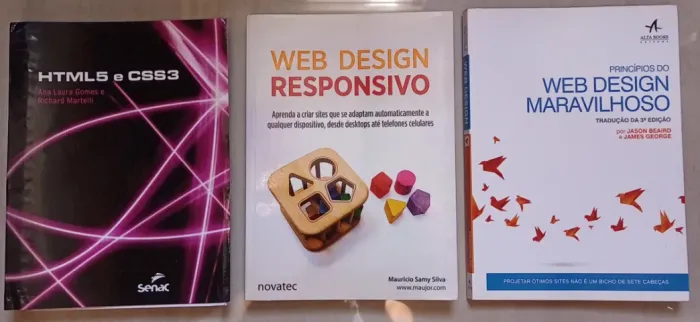 Livros HTML5 e CSS3 Senac, Web Design Responsivo Maujor e Principios do Web Design