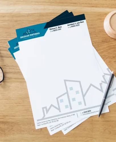 Papel timbrado personalizado para escritório com logomarca