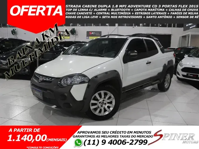 Fiat Strada Cabine Dupla 1.8 Mpi Adventure CD 16v Flex 3 Portas Top de Linha C/ Multimídia