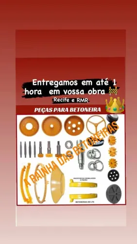 Peças para betoneira - Entrega em 1 hora