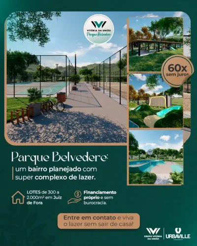Lote de 300m² no Bairro Belvedere do Lado do Recanto Verde em Juiz de Fora