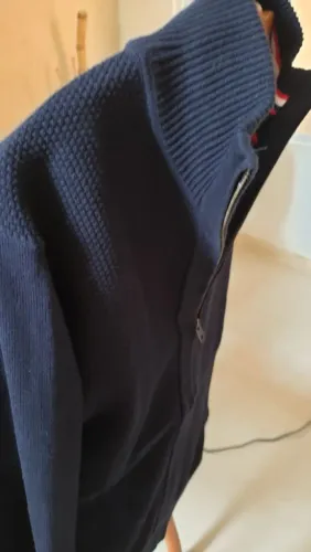 Jaqueta Tricô Tommy Hilfiger- azul marinho
