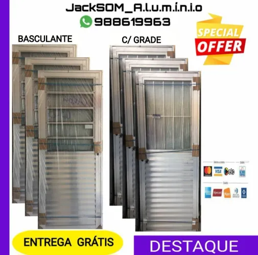 Porta de Alumínio B.R.I.L.H.A.N.T.E Promoção Entrega Grátis