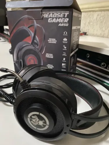 Headset Gamer K-mex Ar50 Rgb Stereo Preto com Led