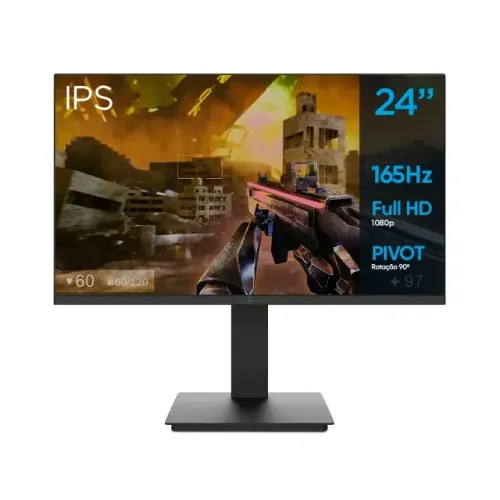 Monitor Gamer OX Órbita 24" Pivot, Led, Full HD, 165Hz, IPS, Overdrive - WZetta