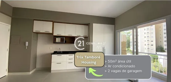 Apartamento com 1 dormitório para alugar, 50 m² por R$ 4.483/mês - Centro Empresarial Tamb