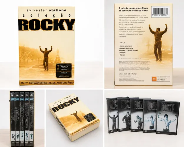 Box Rocky Coleção Completa 5 DVDs Edição Especial 25 Anos Original