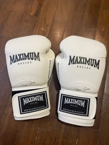 Luva De Boxe / Muay Thai Maximum Classic Series Branca - Nova