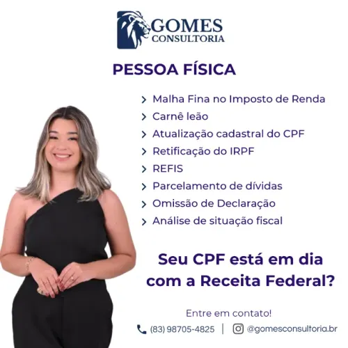 IRPF - Imposto de Renda, Carnê leão, CPF, REFIS e Receita Federal
