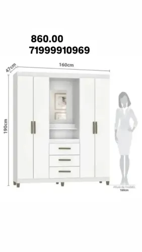 Guarda roupa casal espelho frontal penteadeira 3 gav promoção 860 reais 