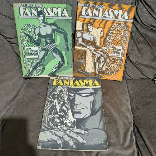 Lote 3 Álbuns do Fantasma EBAL (Formato Grande: 32cm X 22cm) - Raridade Anos 70/80