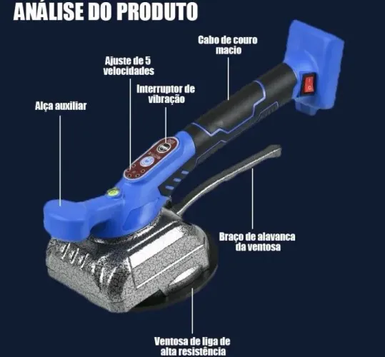 MAQUINA VIBRATÓRIA PARA PISOS E PORCELANATO COM 2 BATERIAS, ENTREGO