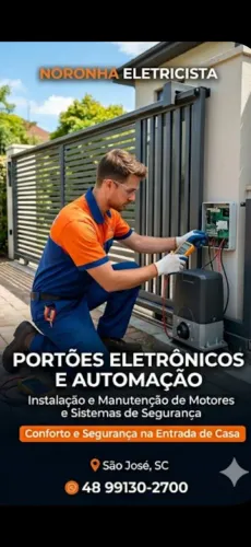 Elétrica, Hidráulica e Portão eletrônico. 
