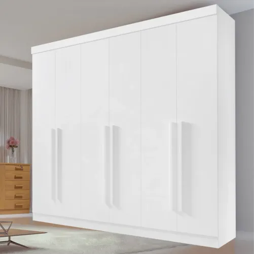 Guarda-Roupa 6 Portas Da Vinci 2,75 m Branco tt21