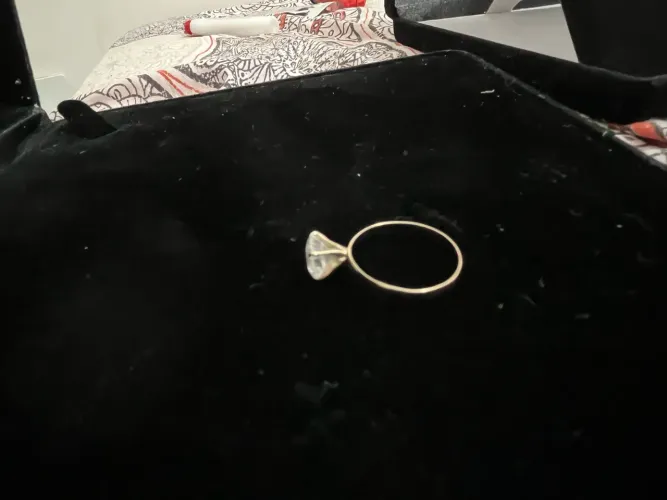 Anel solitário com pedra 24 k ouro puro tamanho 14/15