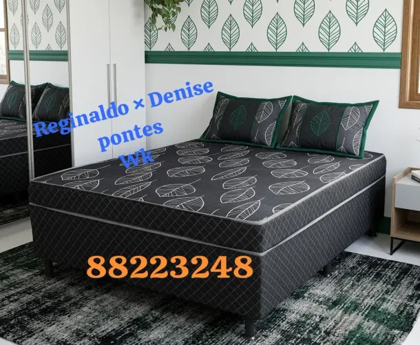 Cama casal box nova direto de fabrica com 2 travesseiros de brinde.