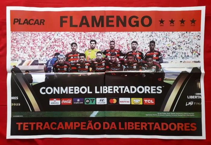 Placar - Pôster Gigante Flamengo Libertadores 2025