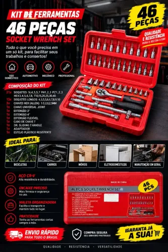 Kit muiltiuso de ferramentas 46 peças