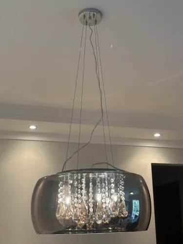 Lustre Pendente de Cristal Âmbar