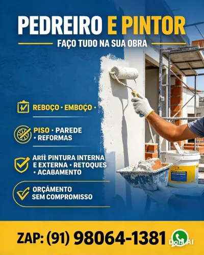 Especialista na construção civil e pintura ZAP *81