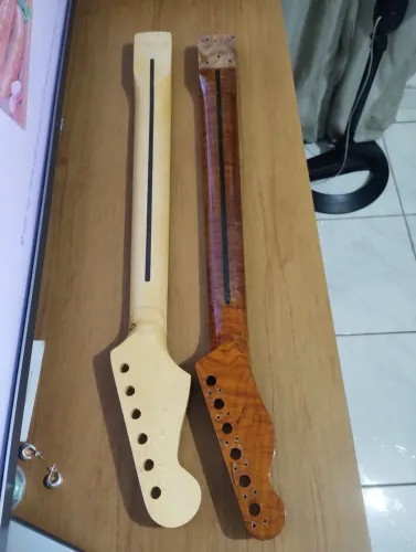 Braço de guitarra Telecaster e Stratocaste.