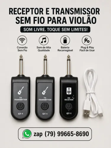 Receptor e Transmissor Sem Fio para Violão