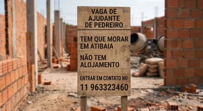 Contrata-se ajudante de pedreiro