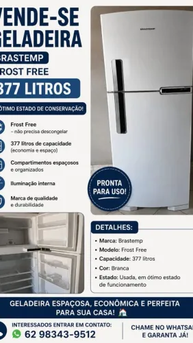Vendo geladeira Brastemp