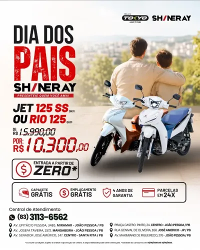 Shineray Jet 125 SS 2027 - Financie 100% Sem Entrada