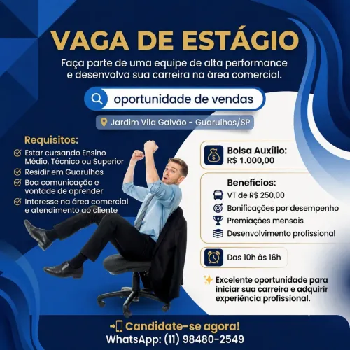 Vaga para estágio Guarulhos