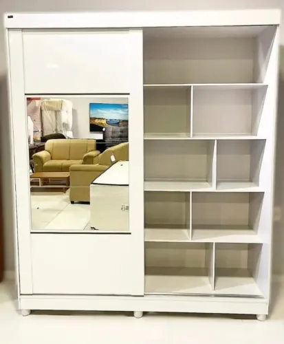 Guarda Roupa 1.80m Largura em MDF e Espelho Maya - Entrega e Monta