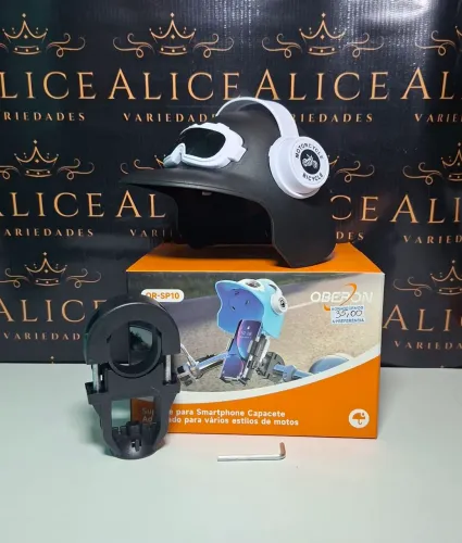 Suporte de celular para moto com proteção de chapeu