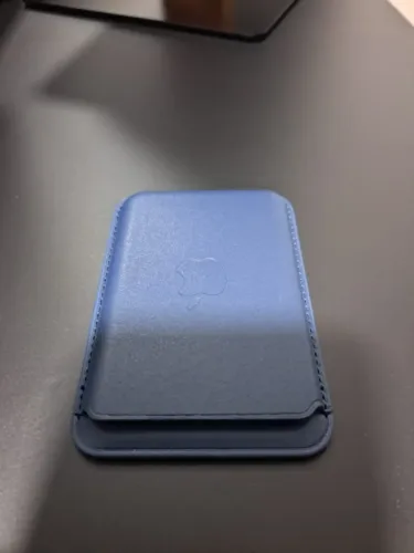 Carteira MagSafe Apple Azul escuro Couro.