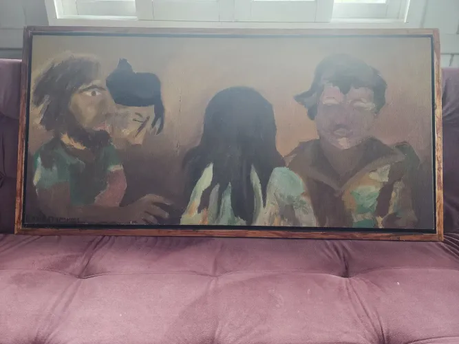 Pintura Original, renomada artista Flavia Fernandes, 115x55cm (sem moldura)