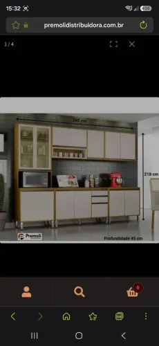 Cozinha Eduarda 5 Peças Cristaleira-C/Led Balção 1.20cm /Balção 80cm / Aéreo1.20cm
