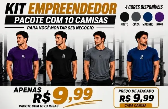Temos kits camisas no atacado