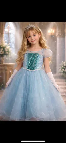 Vestido de princesa tamanho 7/8 infantil modelo frozen  