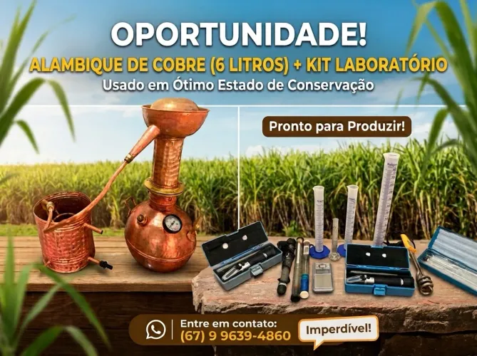 Alambique para produzir cachaça artesanal