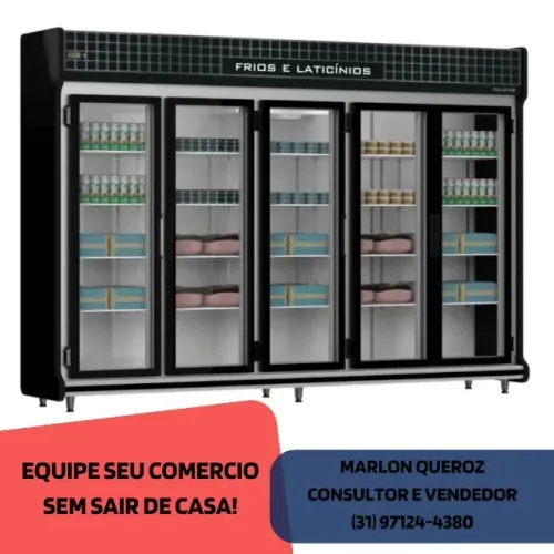 Geladeira Expositora 5 Portas Preta Polo Frio