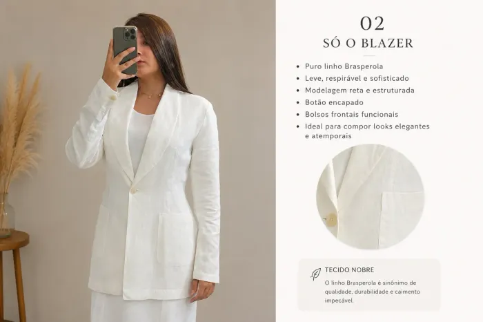 Conjunto de linho legítimo 