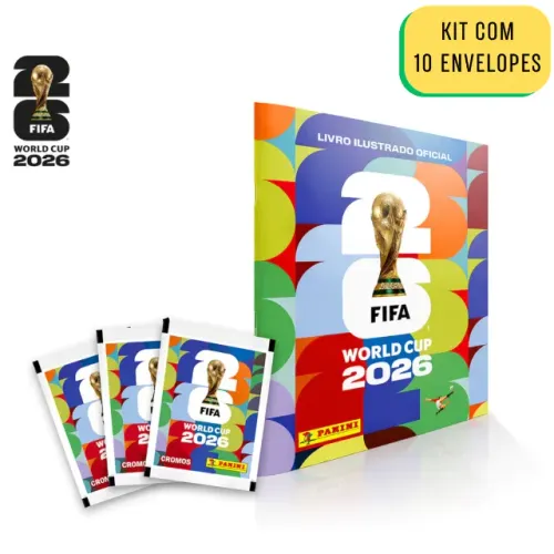 ? Álbum da Copa do Mundo 2026 + 10 Pacotinhos de Figurinhas Inclusos | Produto Online